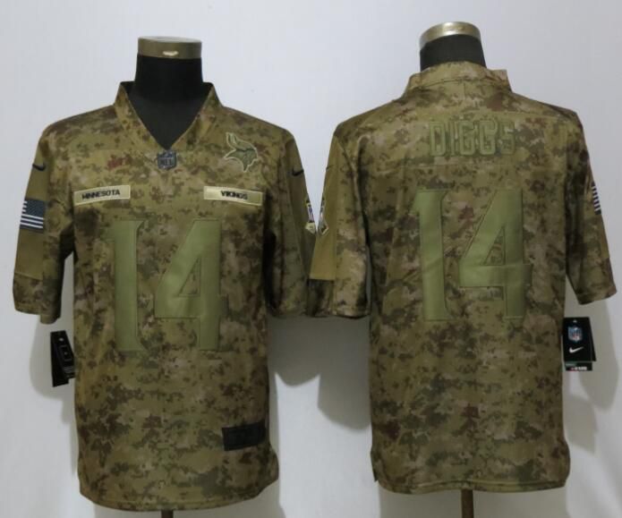 Men Minnesota Vikings #14 Dlggs Nike Camo Salute to Service Limited NFL Jerseys